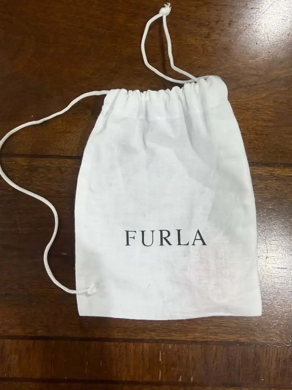 Furla Camelia Heart Keyring Bag Charm Pink and Gold and Dust Bag Designer Luxury